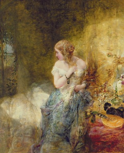 Het boudoir, 1860 door Alfred Woolmer